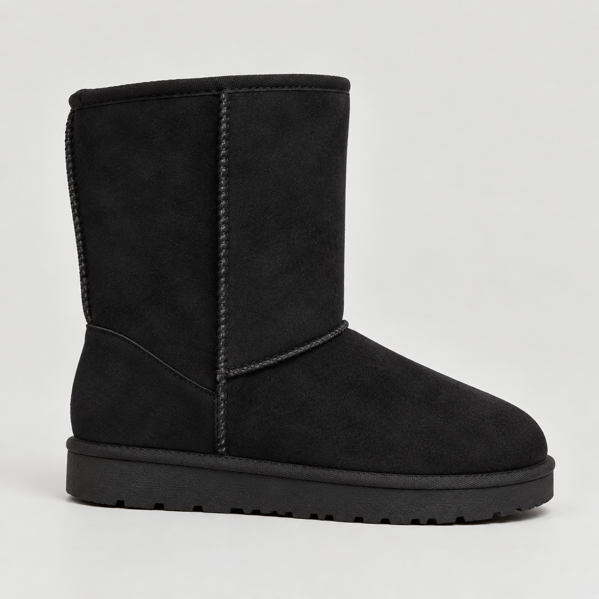 Women's Faux Suede Mid-Calf Warm Lined Grip Sole Winter Boots