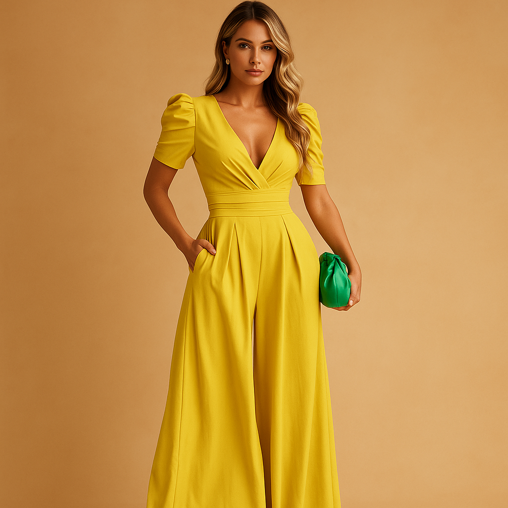 Women’s long jumpsuit with tailored fit and flowing design, perfect for formal events, galas, or evening occasions.