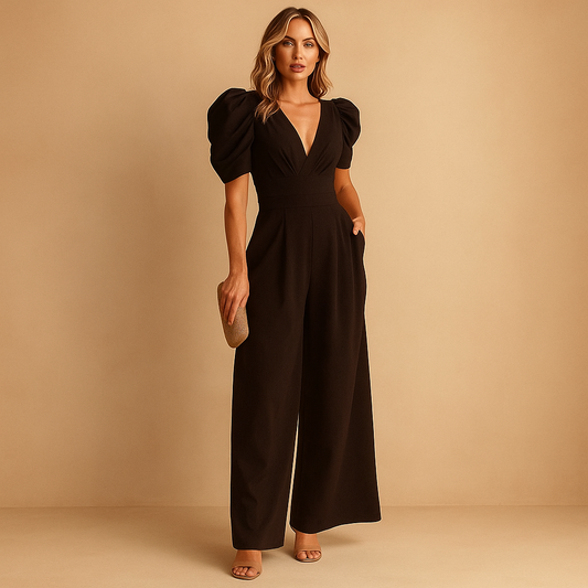 Women’s long jumpsuit with tailored fit and flowing design, perfect for formal events, galas, or evening occasions.