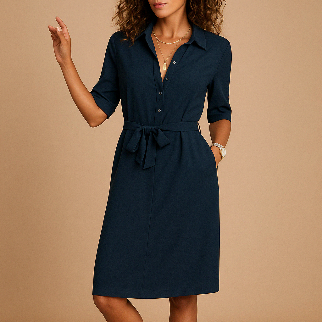 Women's elegant modern dress with a flattering silhouette, perfect for work, casual settings, or evening occasions.