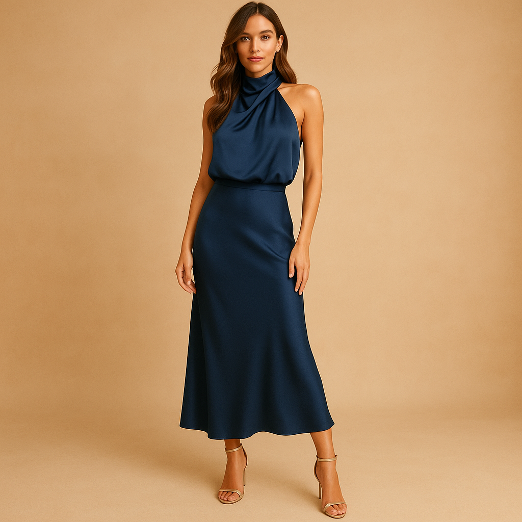 Elegant summer dress for women in breathable fabric with a flattering fit. Available in multiple colors, perfect for casual outings or formal occasions.