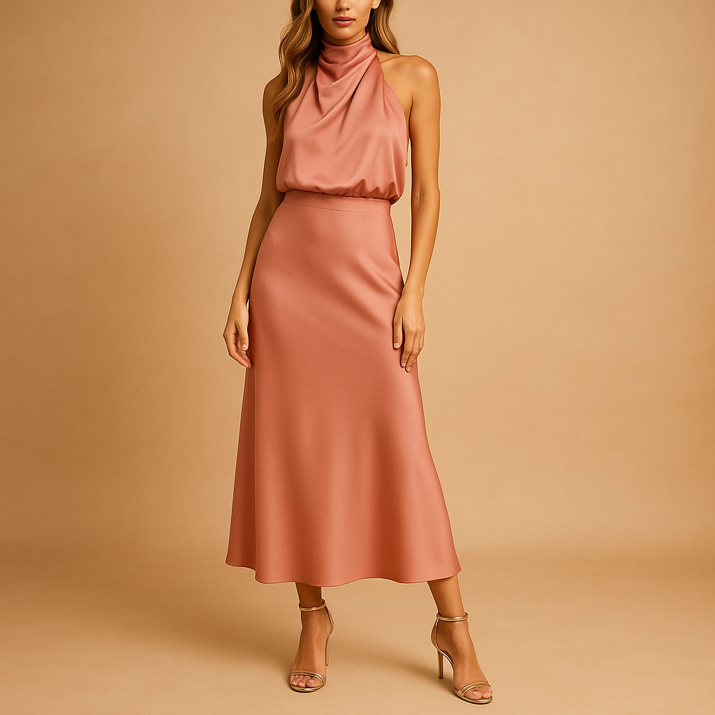 Elegant summer dress for women in breathable fabric with a flattering fit. Available in multiple colors, perfect for casual outings or formal occasions.