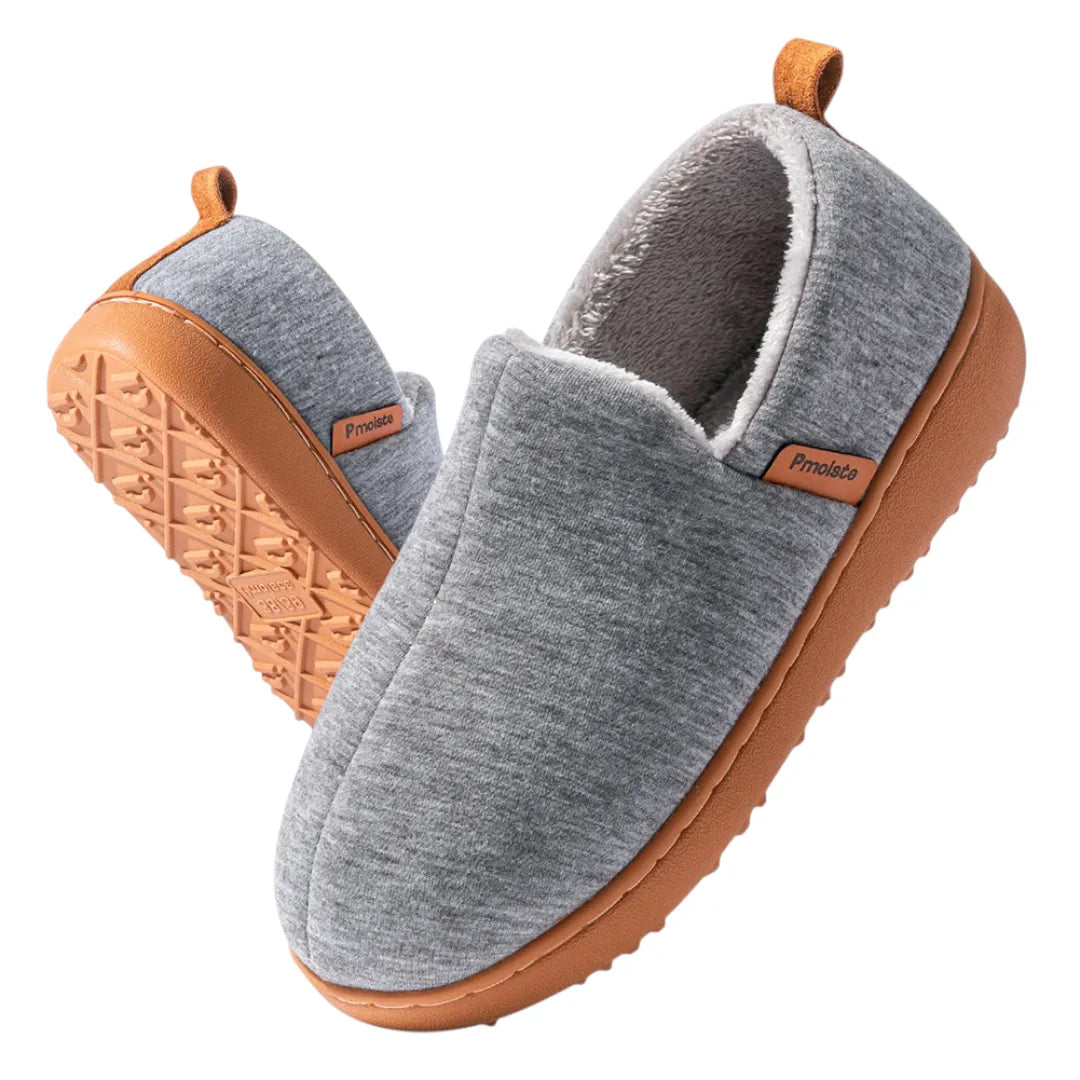 Women's Fleece-Lined Cushioned Hard Sole Slip-On Winter Slippers