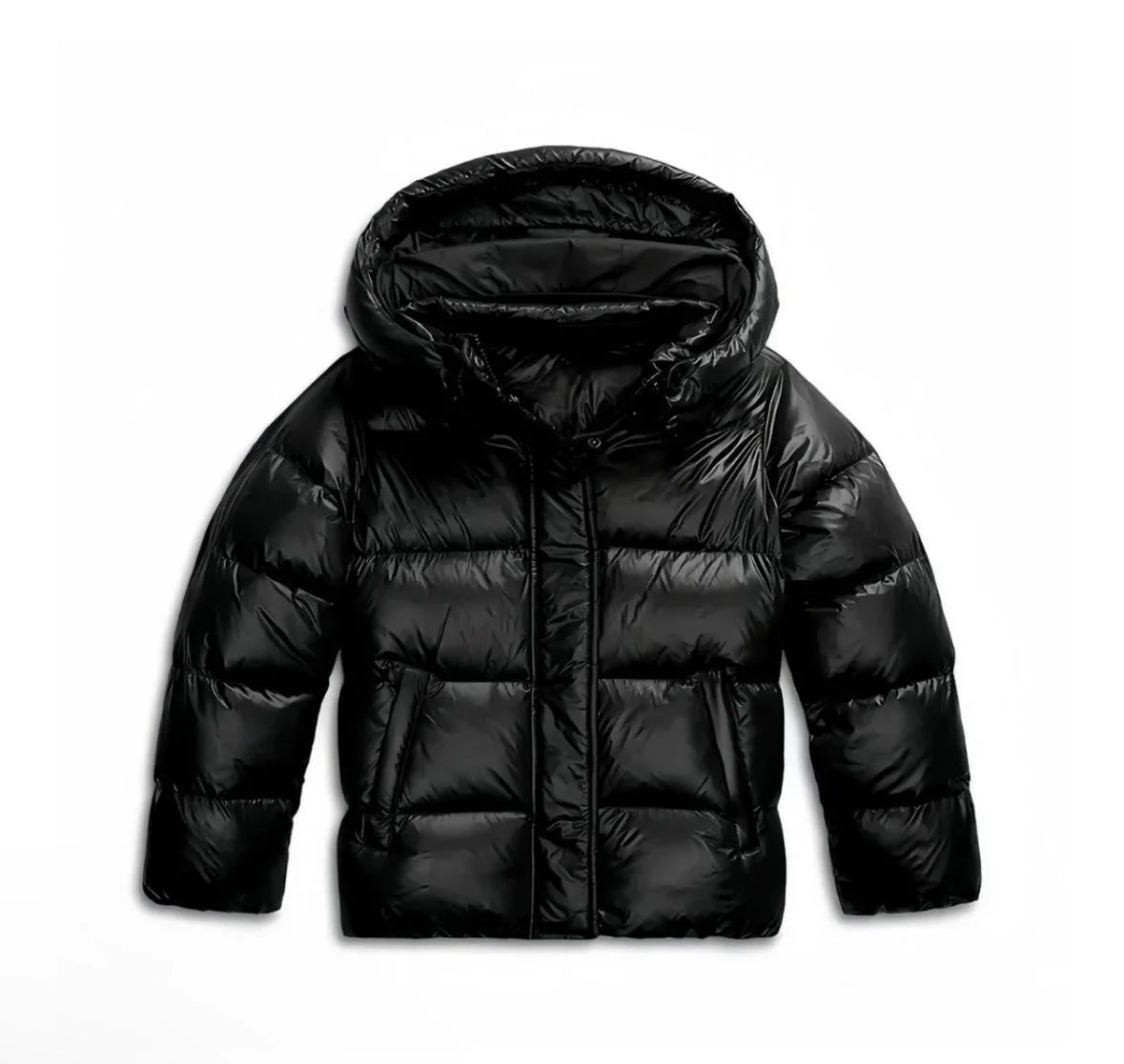 Women's Lightweight Hooded Glossy Winter Puffer Jacket