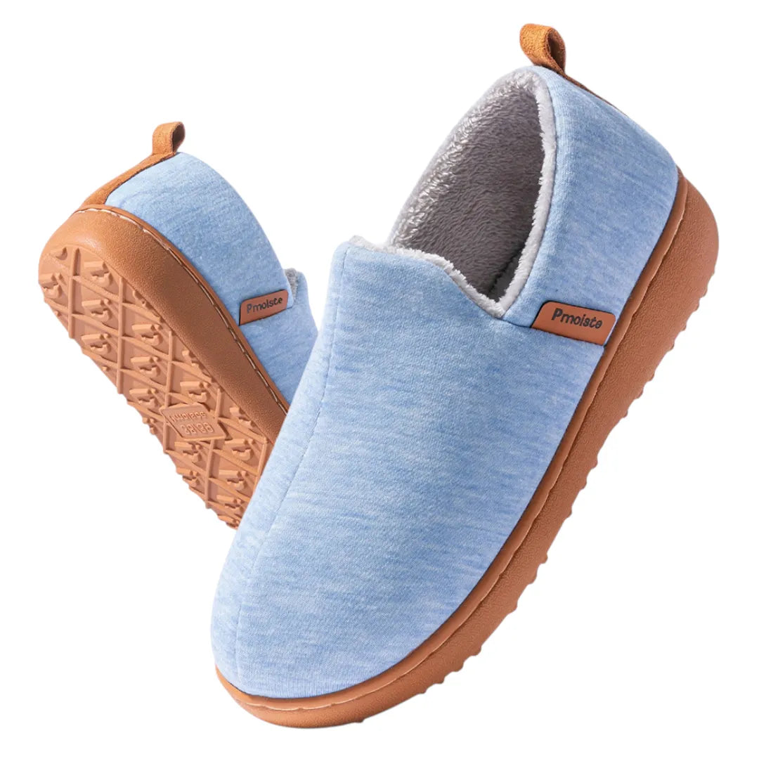 Women's Fleece-Lined Cushioned Hard Sole Slip-On Winter Slippers