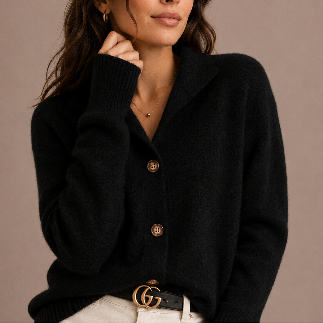 Women's Collared Button-Up Relaxed Fit Knit Autumn Cardigan