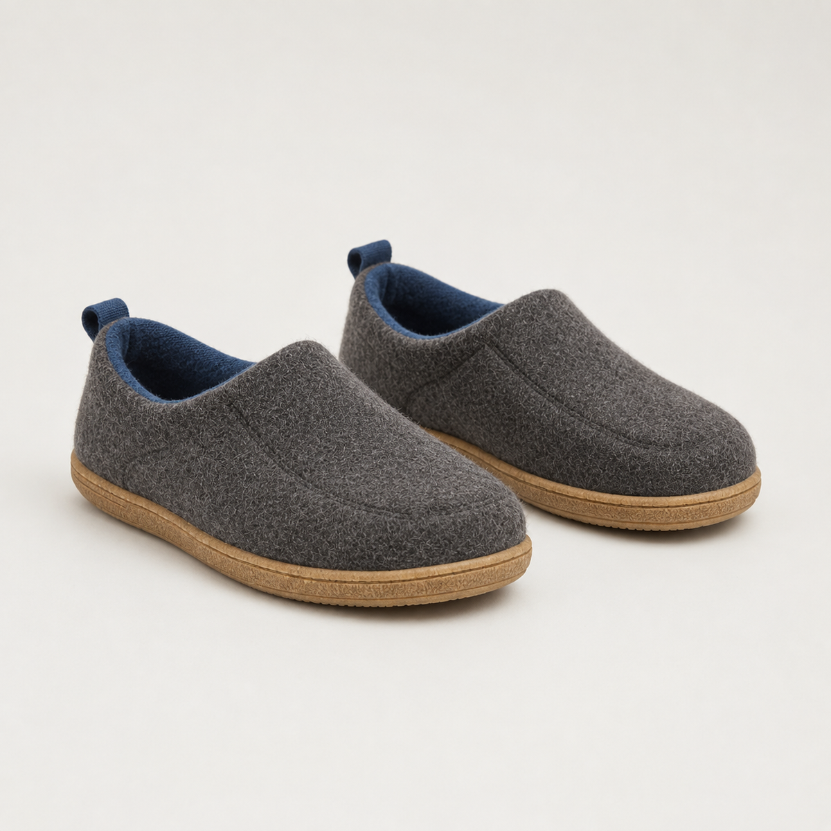 Unisex Fleece-Lined Hard Sole Slip-On Winter Slippers