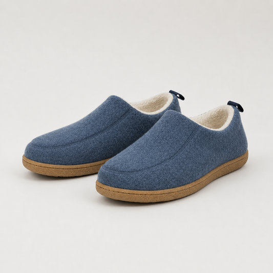 Unisex Fleece-Lined Hard Sole Slip-On Winter Slippers