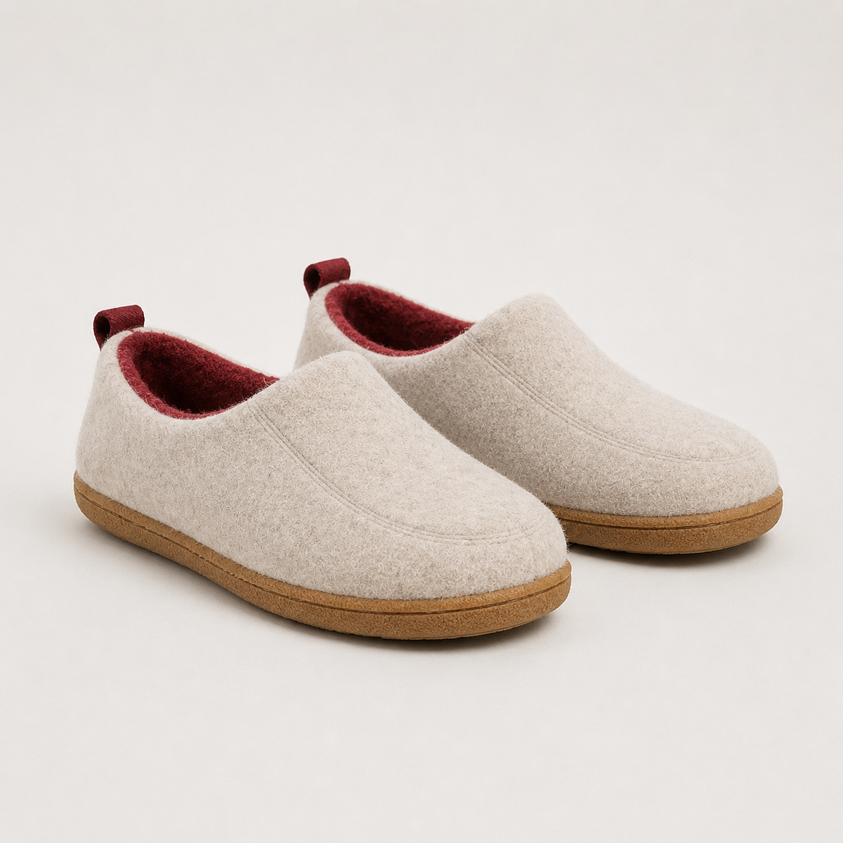Unisex Fleece-Lined Hard Sole Slip-On Winter Slippers