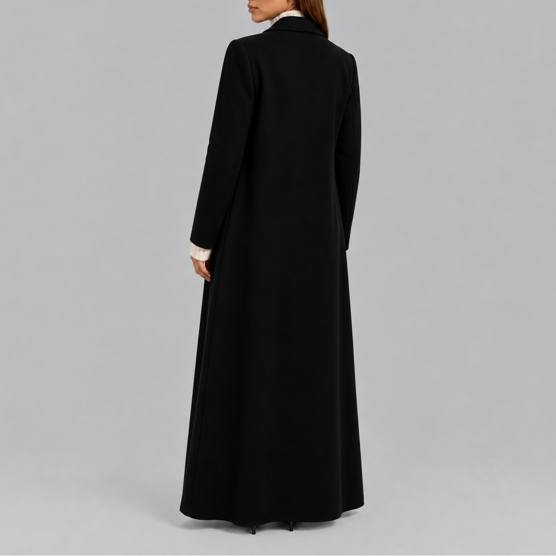 Women's Longline Double-Breasted Tailored Winter Overcoat