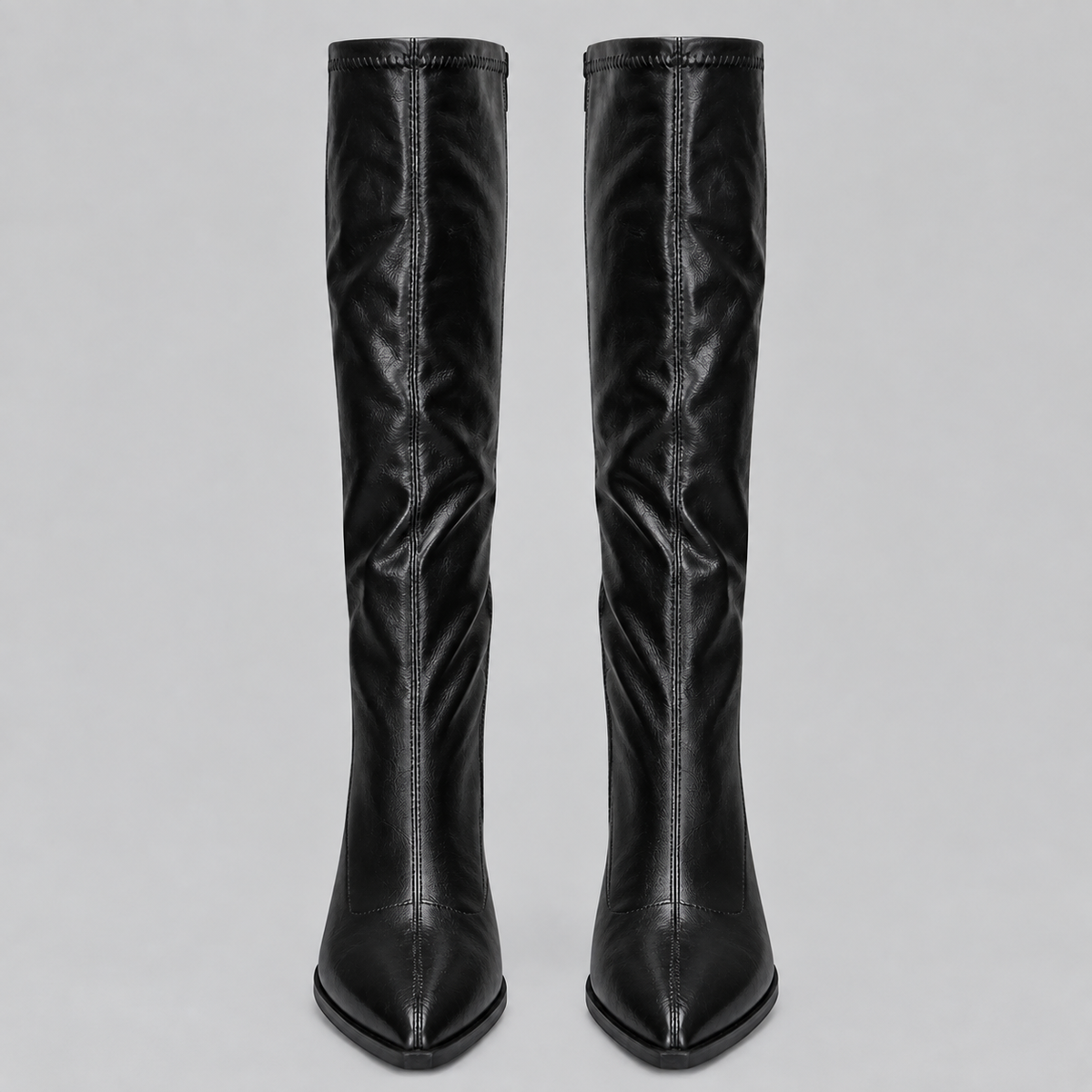 Women's Pointed Toe Knee-High Chunky Block Heel Winter Boots