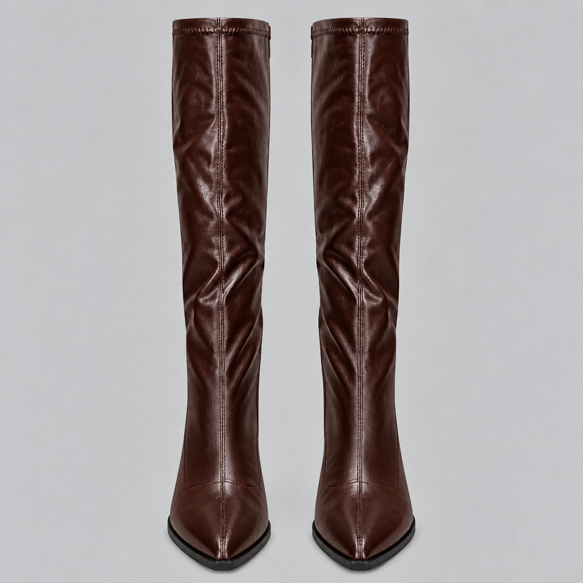 Women's Pointed Toe Knee-High Chunky Block Heel Winter Boots
