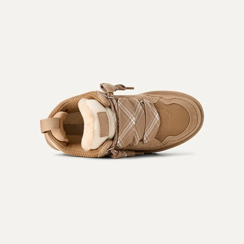 Women's Warm Lined Faux Suede Platform Winter Trainers