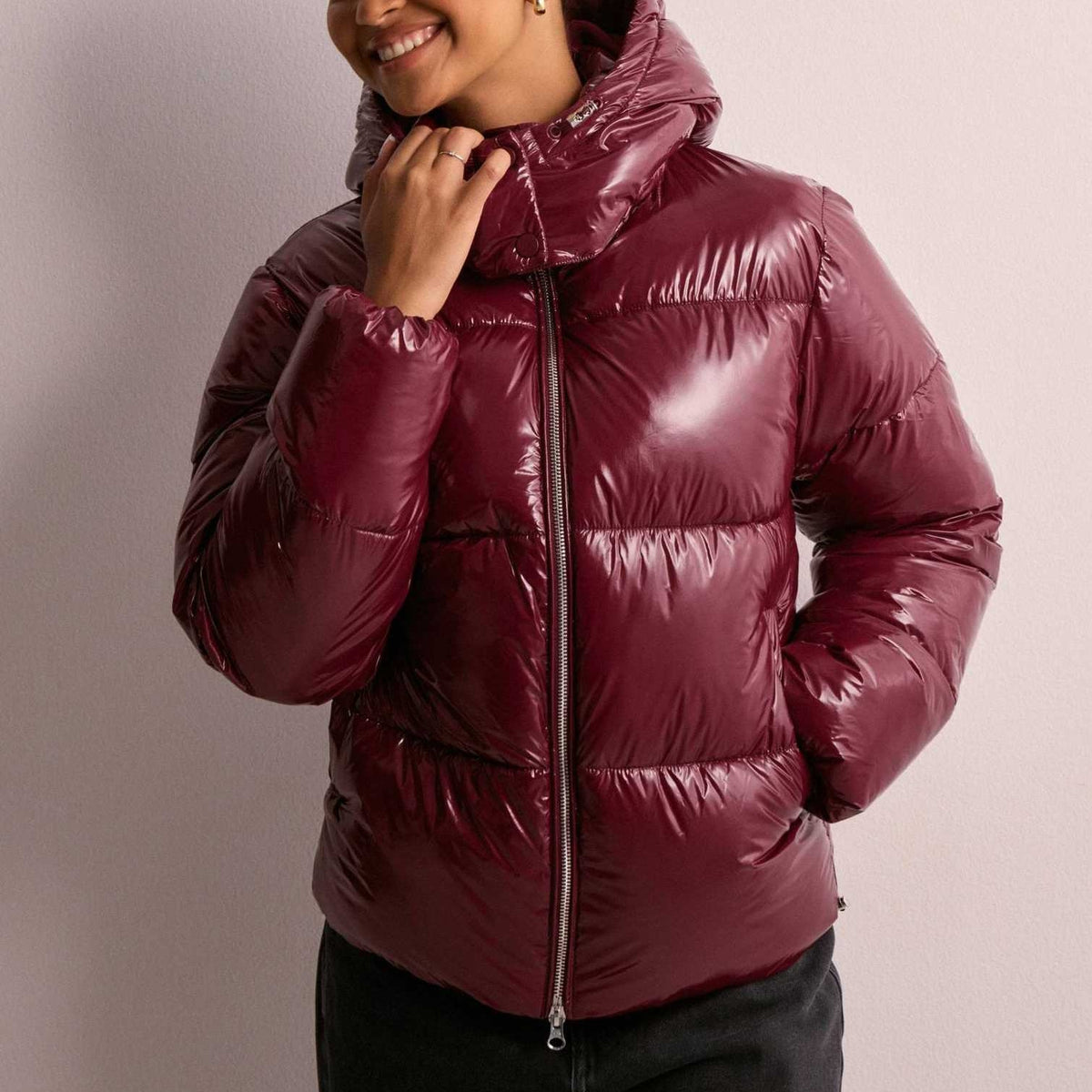 Women's Regular Fit Quilted Hooded Zip-Up Winter Puffer Coat