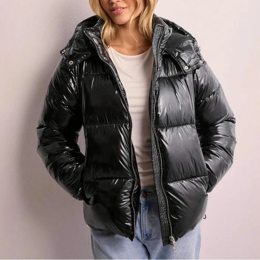 Women's Regular Fit Quilted Hooded Zip-Up Winter Puffer Coat