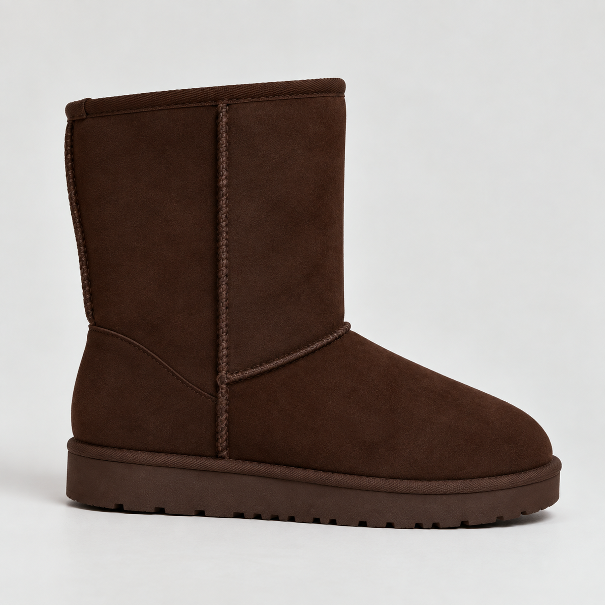 Women's Faux Suede Mid-Calf Warm Lined Grip Sole Winter Boots