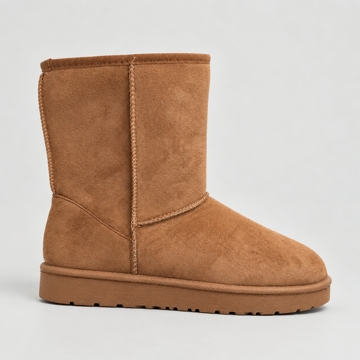 Women's Faux Suede Mid-Calf Warm Lined Grip Sole Winter Boots