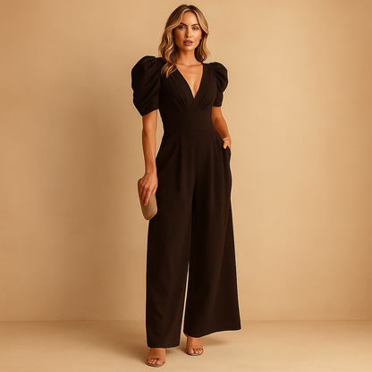 Women’s long jumpsuit with tailored fit and flowing design, perfect for formal events, galas, or evening occasions.