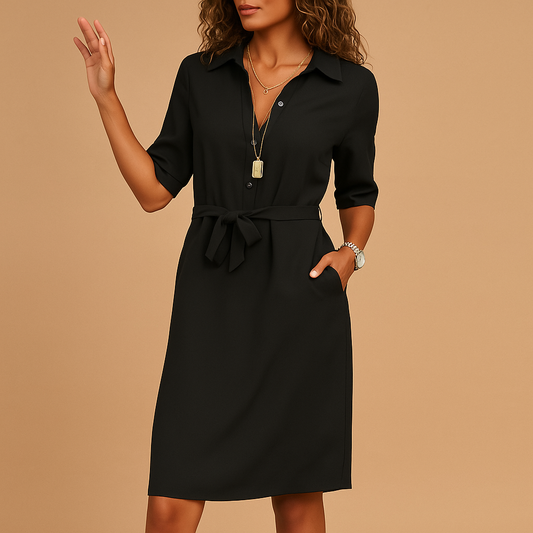 Women's elegant modern dress with a flattering silhouette, perfect for work, casual settings, or evening occasions.